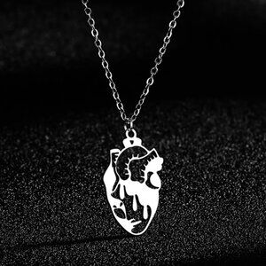 Organ Heart Pendant Necklace